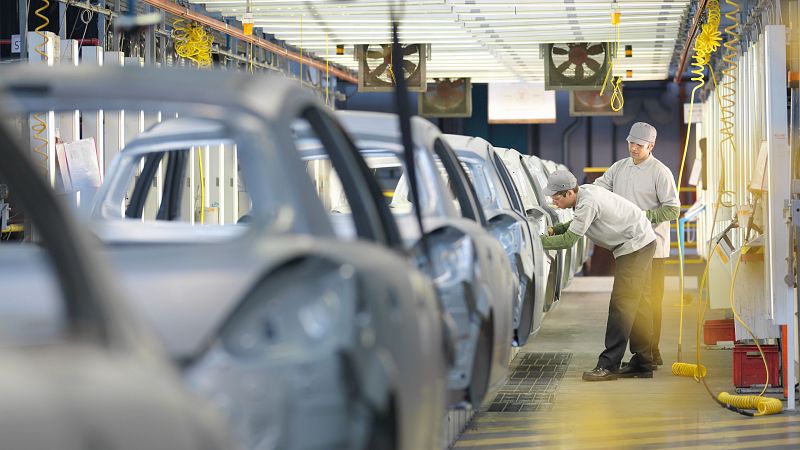 Imagen de archivo de una fábrica de automóviles