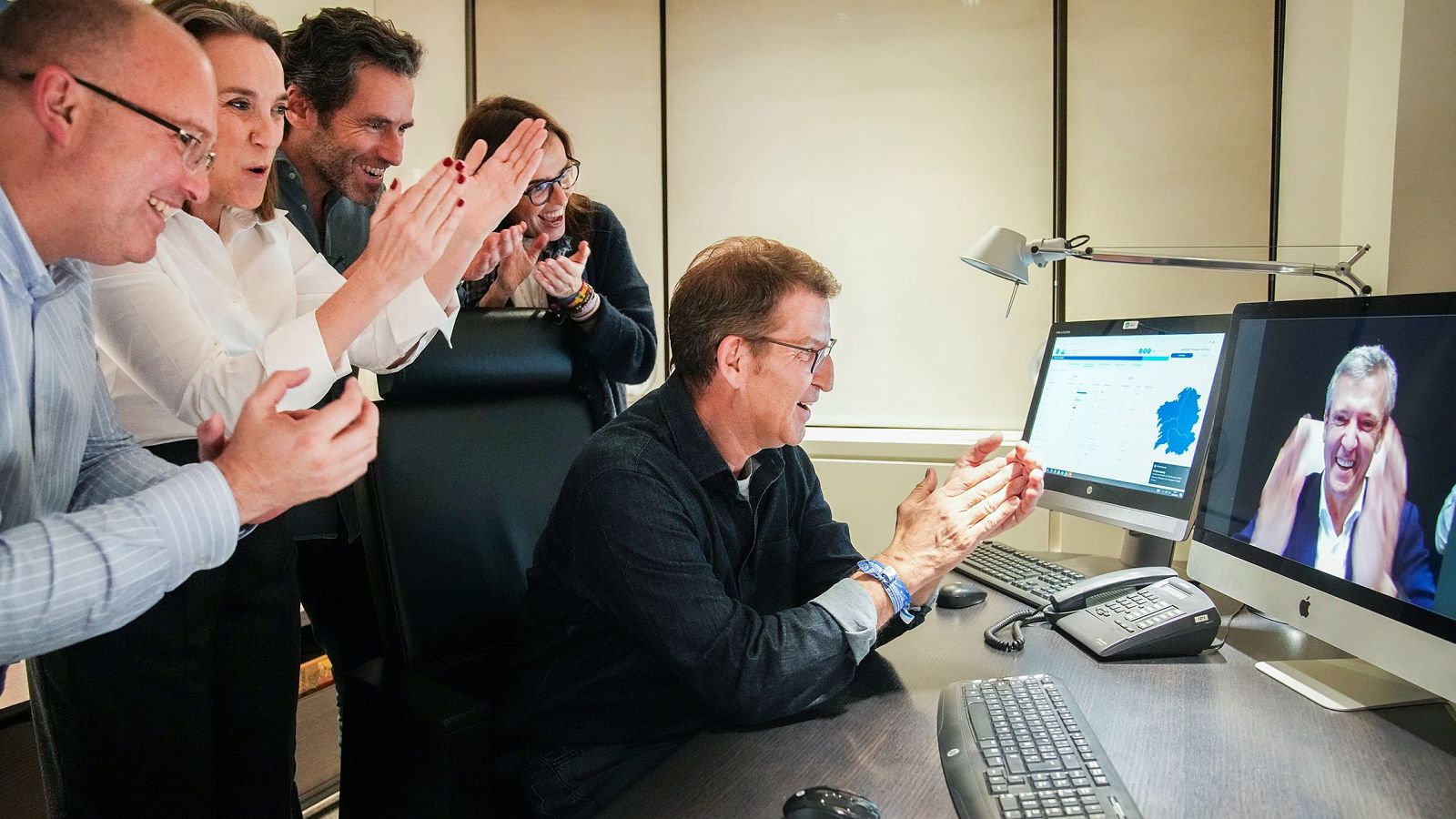 Elecciones Galicia 2024: Feijóo felicita desde Génova a Alfonso Rueda por su mayoría absoluta