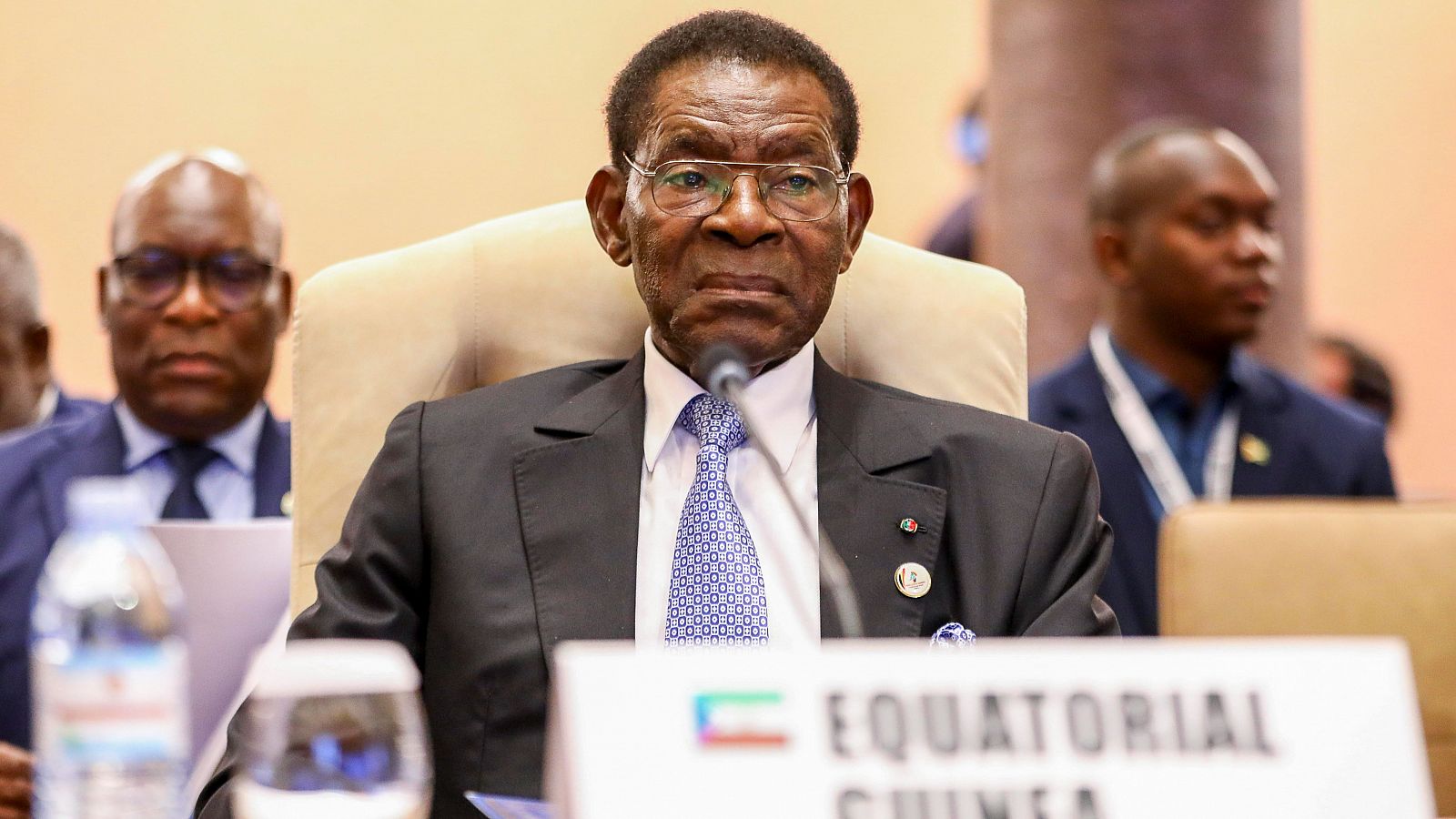 El presidente de Guinea Ecuatorial Teodoro Obiang Nguema