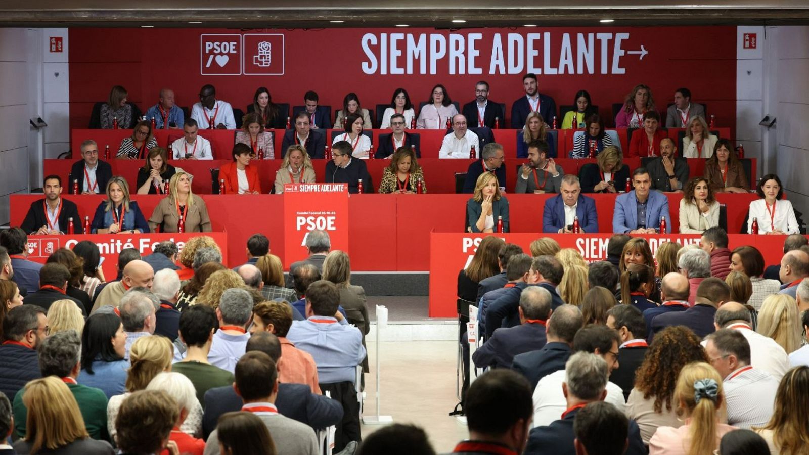 Vista general de la reunión de Comité Federal del PSOE en la sede de Ferraz