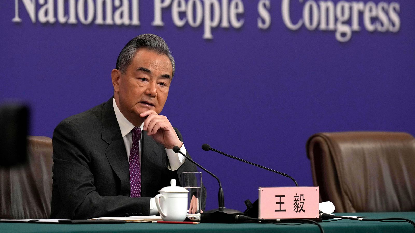 El ministro de Exteriores de China, Wang Yi, en la Asamblea Nacional Popular