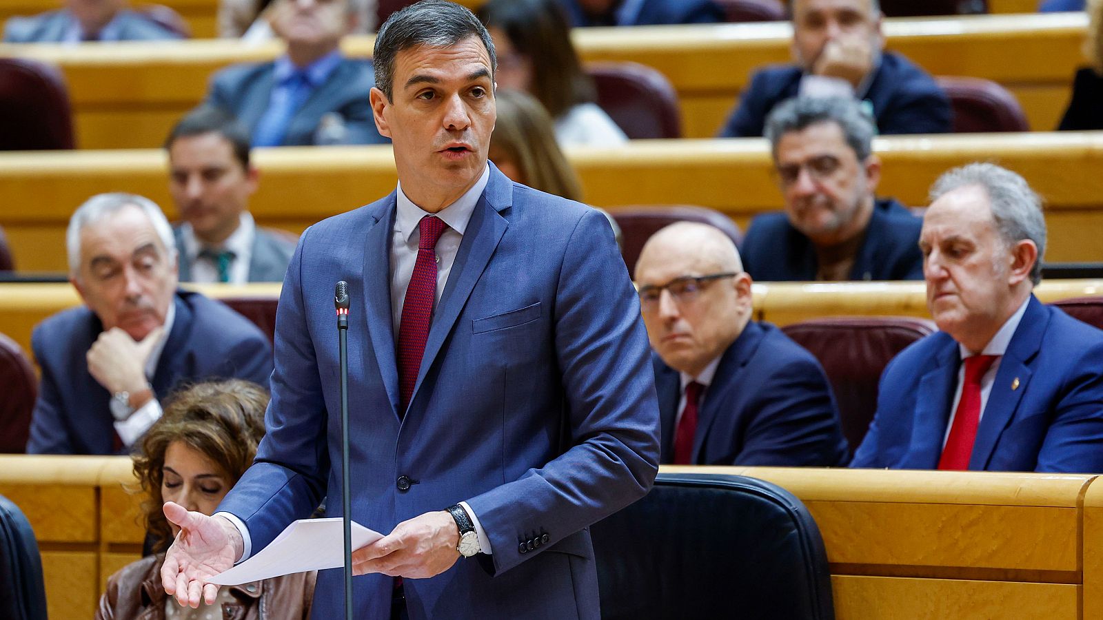 El presidente del Gobierno, Pedro Sánchez, comparece en el Senado