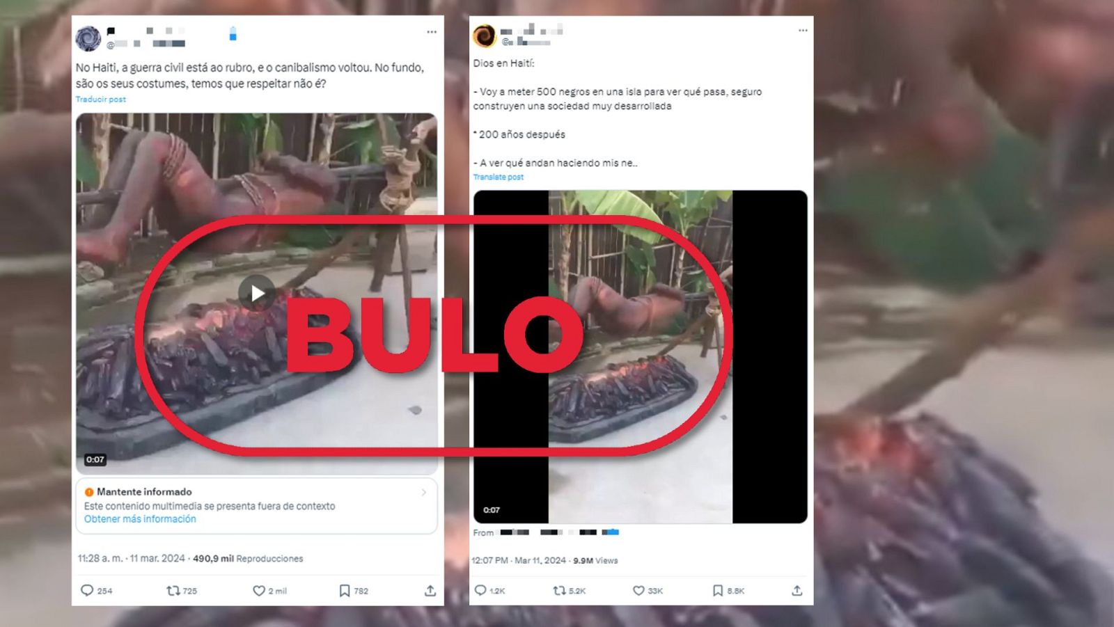 Este vídeo no muestra una escena de canibalismo en Haití