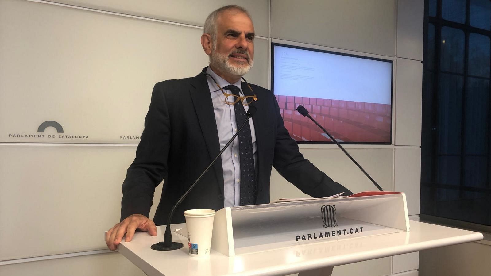 El líder de Cs en Catalunya, Carlos Carrizosa, en rueda de prensa