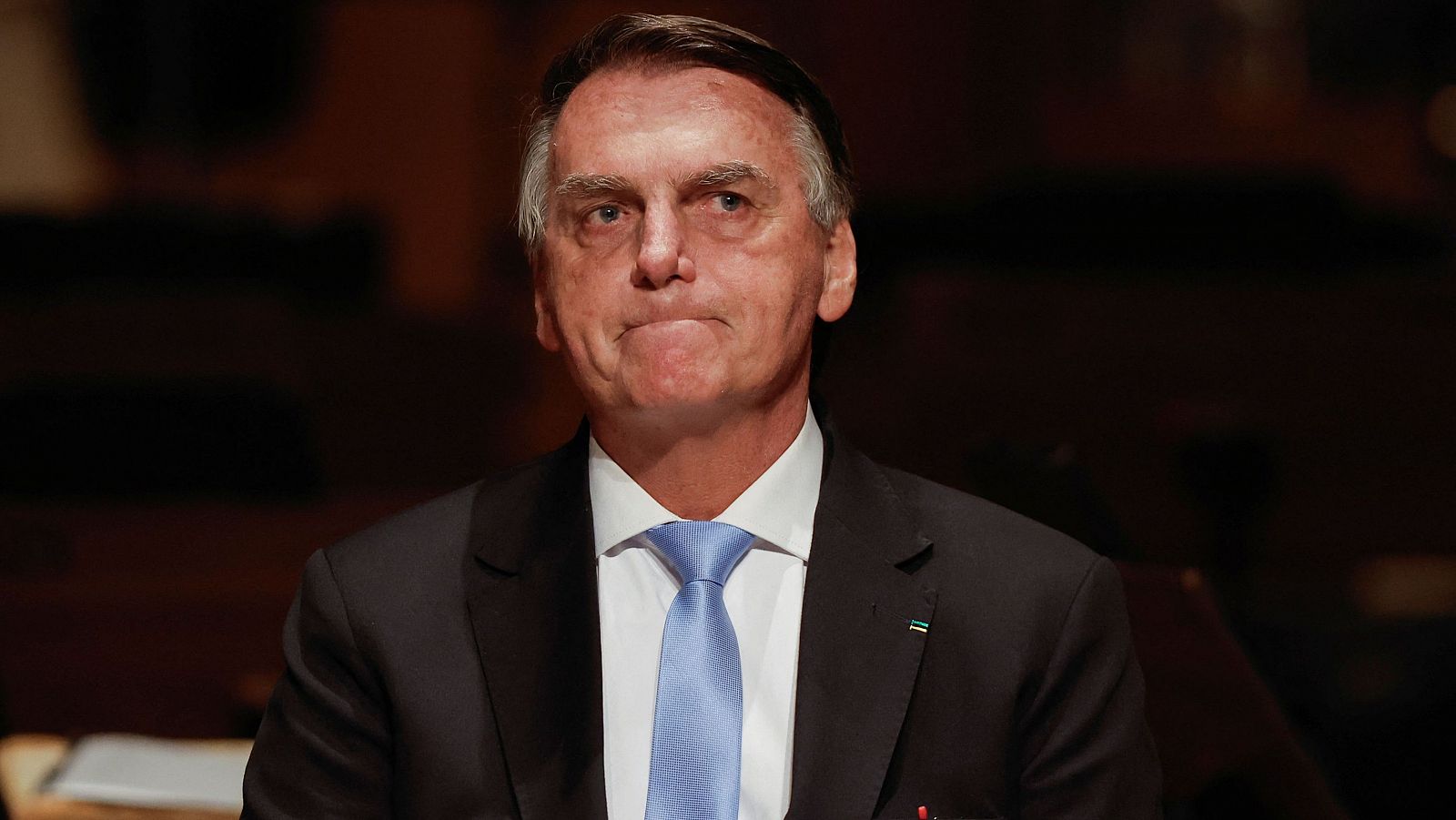 El expresidente brasileño Jair Bolsonaro en el Teatro Municipal de Sao Paulo