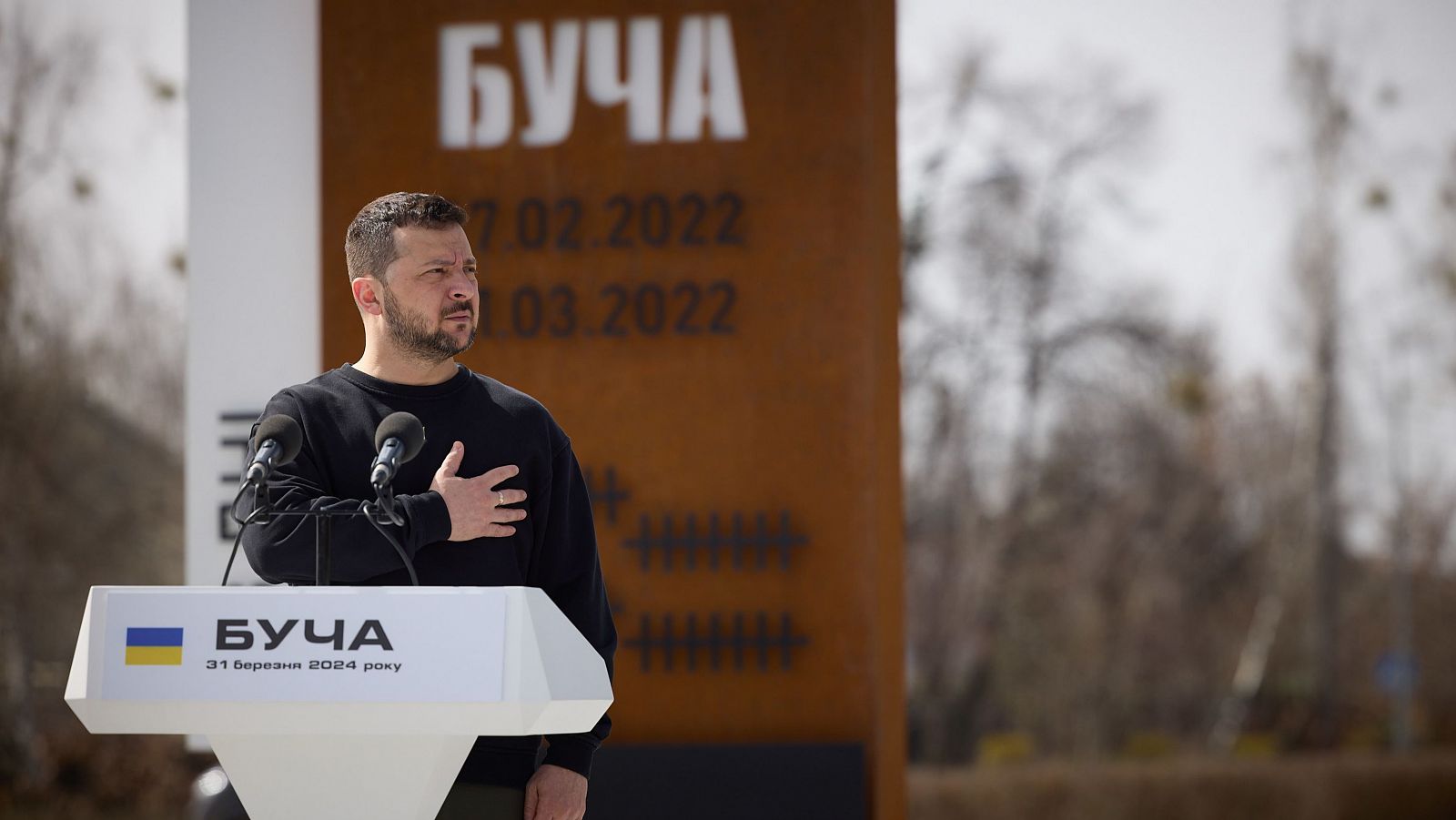 Zelenski visita Bucha en el segundo aniversario de la masacre