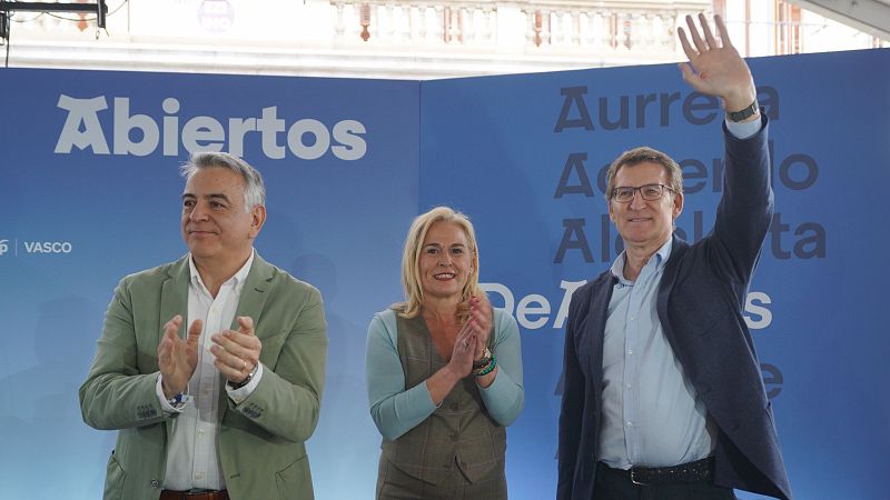 Alberto Núñez Feijóo, en el arranque de campaña del PP vasco en Vitoria
