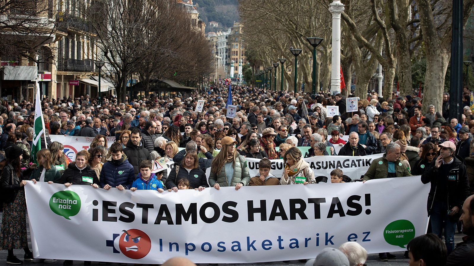 Manifestación contra del "desmantelamiento" de la sanidad pública el año pasado en San Sebastián