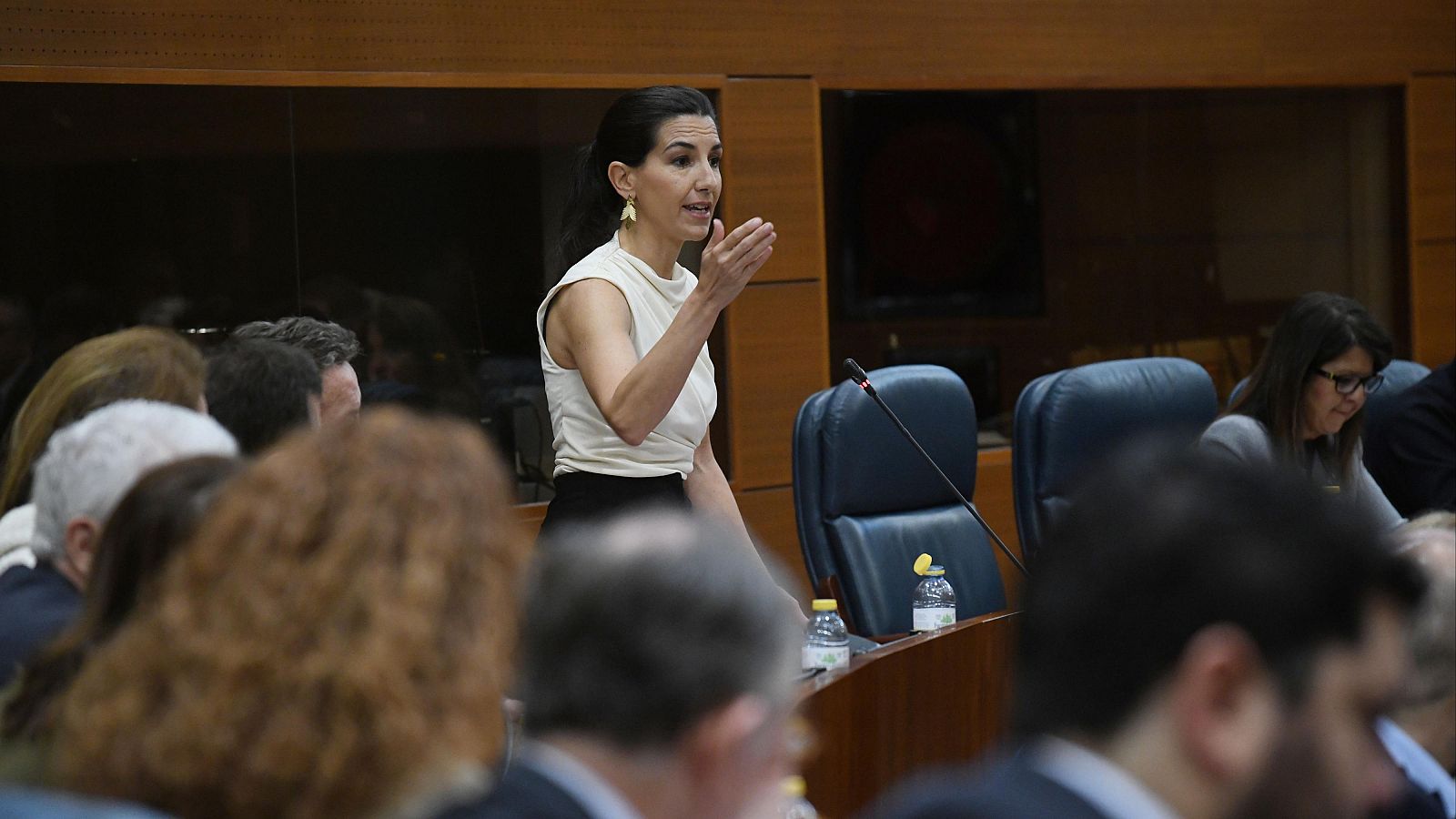 La portavoz vox interviene durante un pleno en la Asamblea de la Comunidad de Madrid