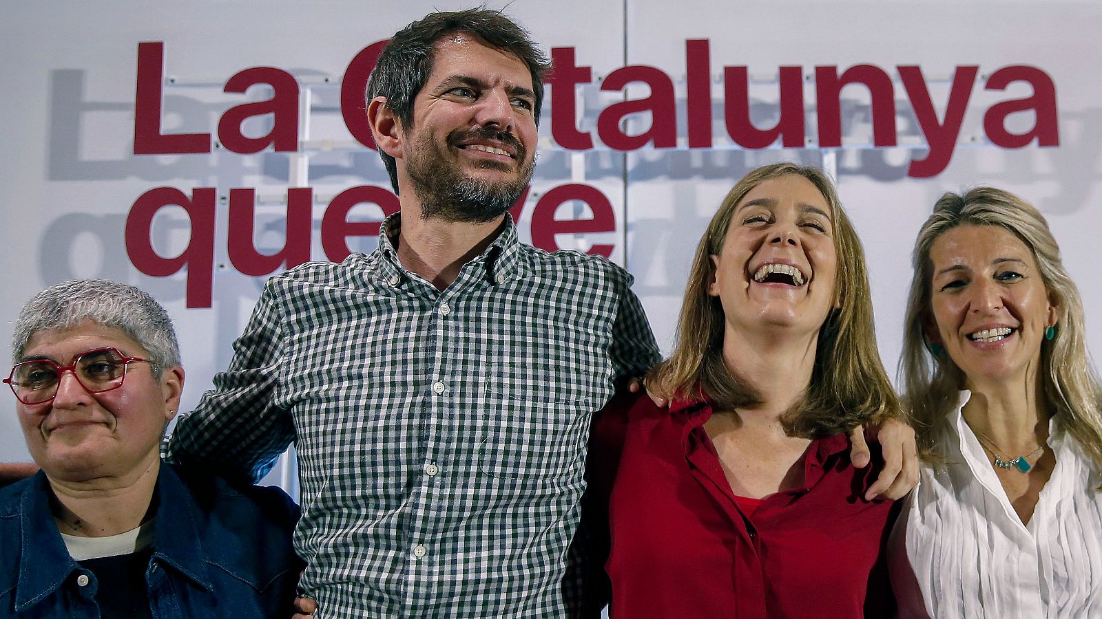 Mitin de Comuns Sumar en Barcelona con la candidata, Jessica Albiach, junto con la vicepresidenta del Gobierno Yolanda Díaz