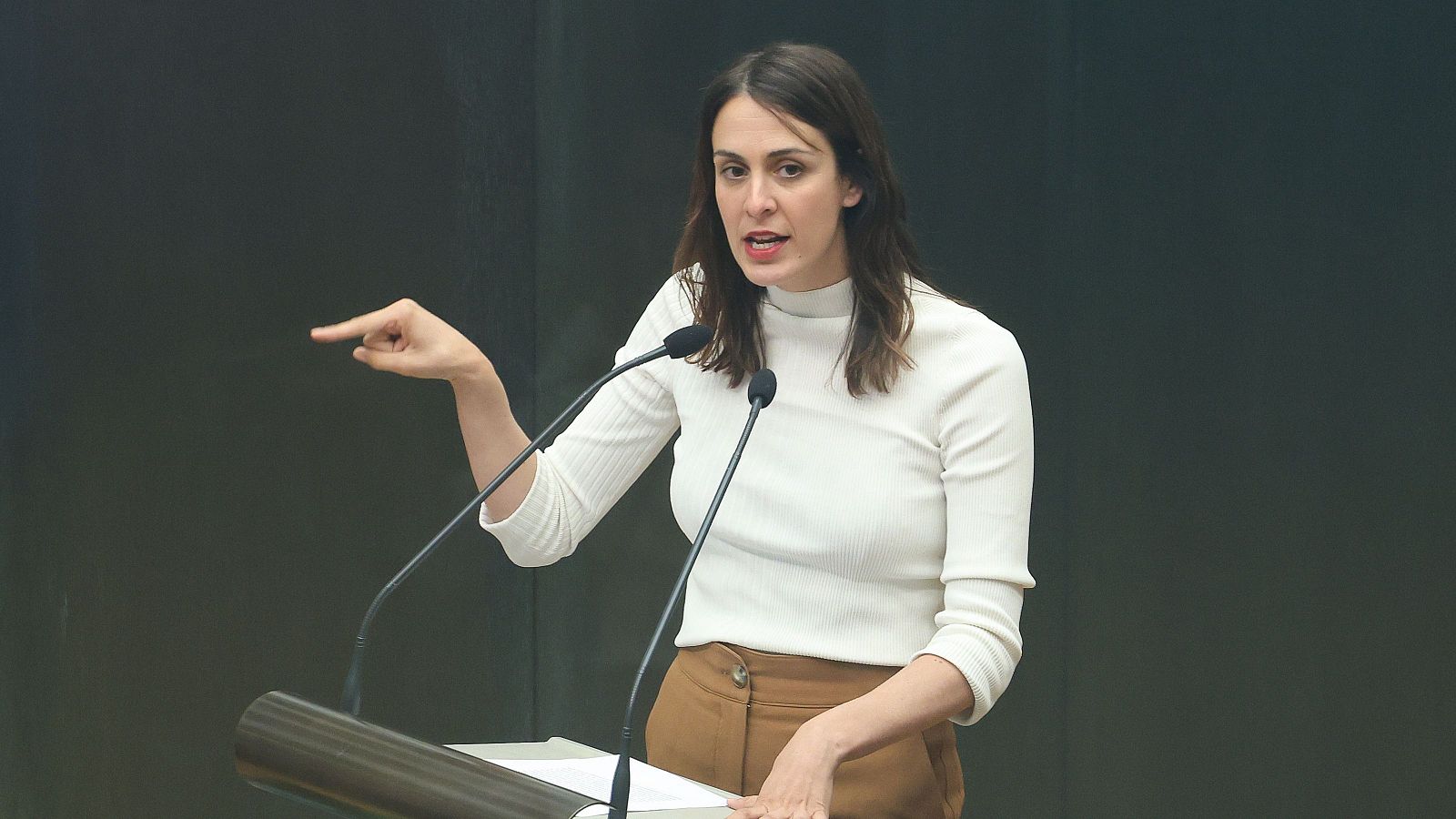 La portavoz de Más Madrid en el Ayuntamiento, Rita Maestre, interviene durante el Pleno del Ayuntamiento