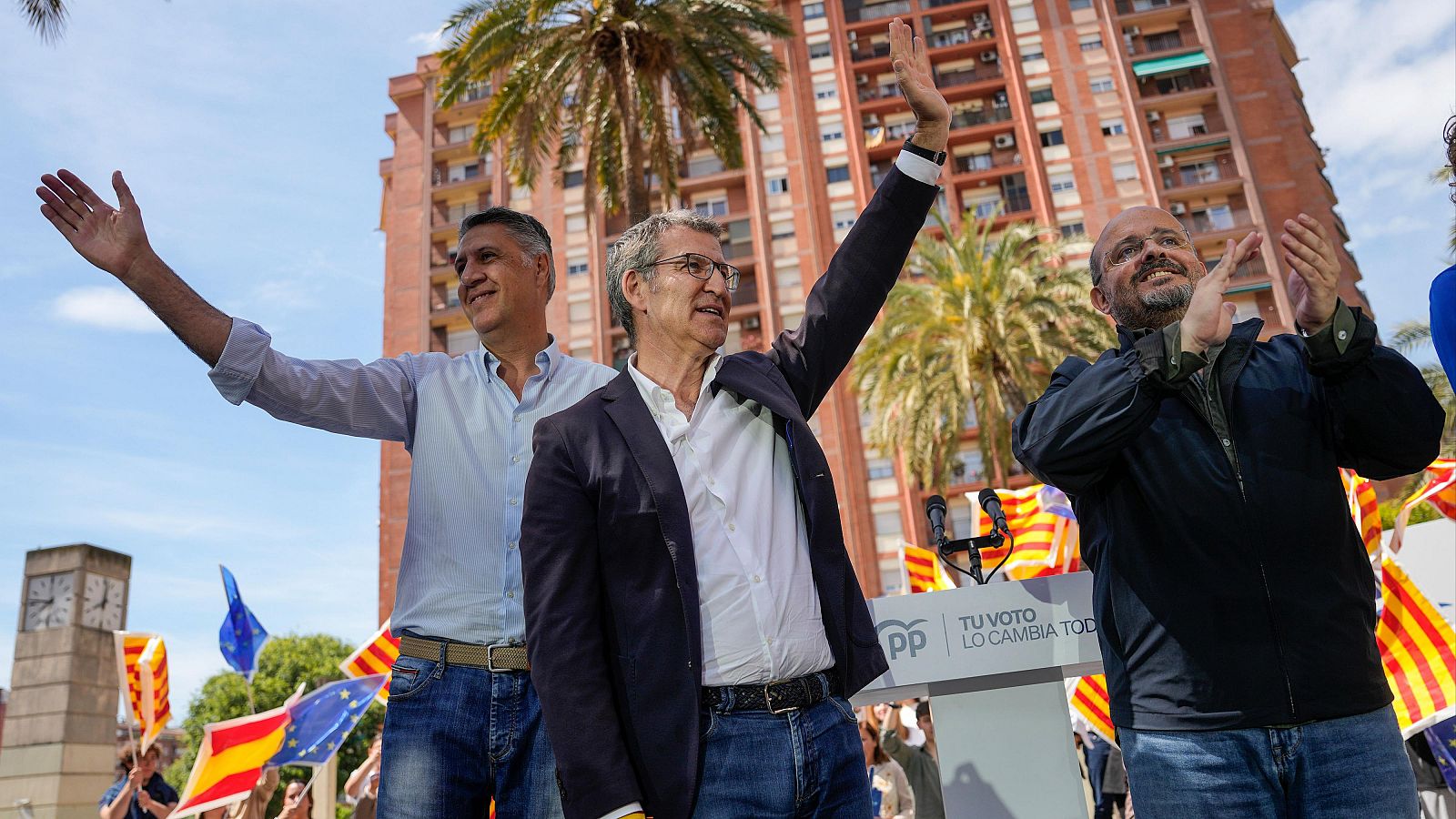 Elecciones catalanas: Feijóo carga contra el "sucedáneo de democracia" de Sánchez y critica al PSC "separatista" que "pactará con Puigdemont"