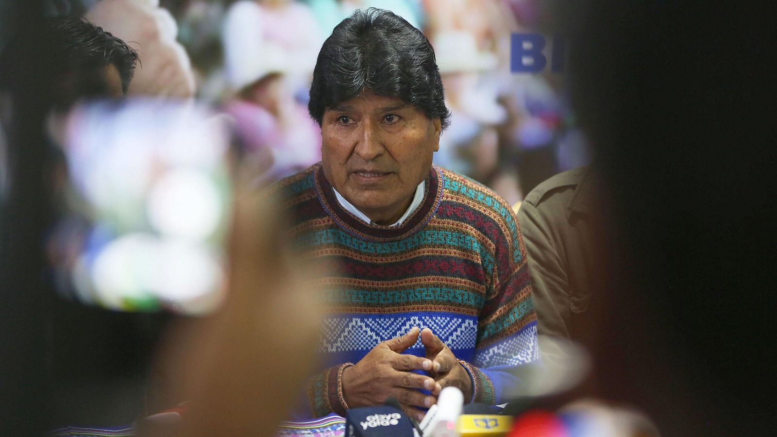 El expresidente de Bolivia Evo Morales durante una conferencia de prensa en La Paz