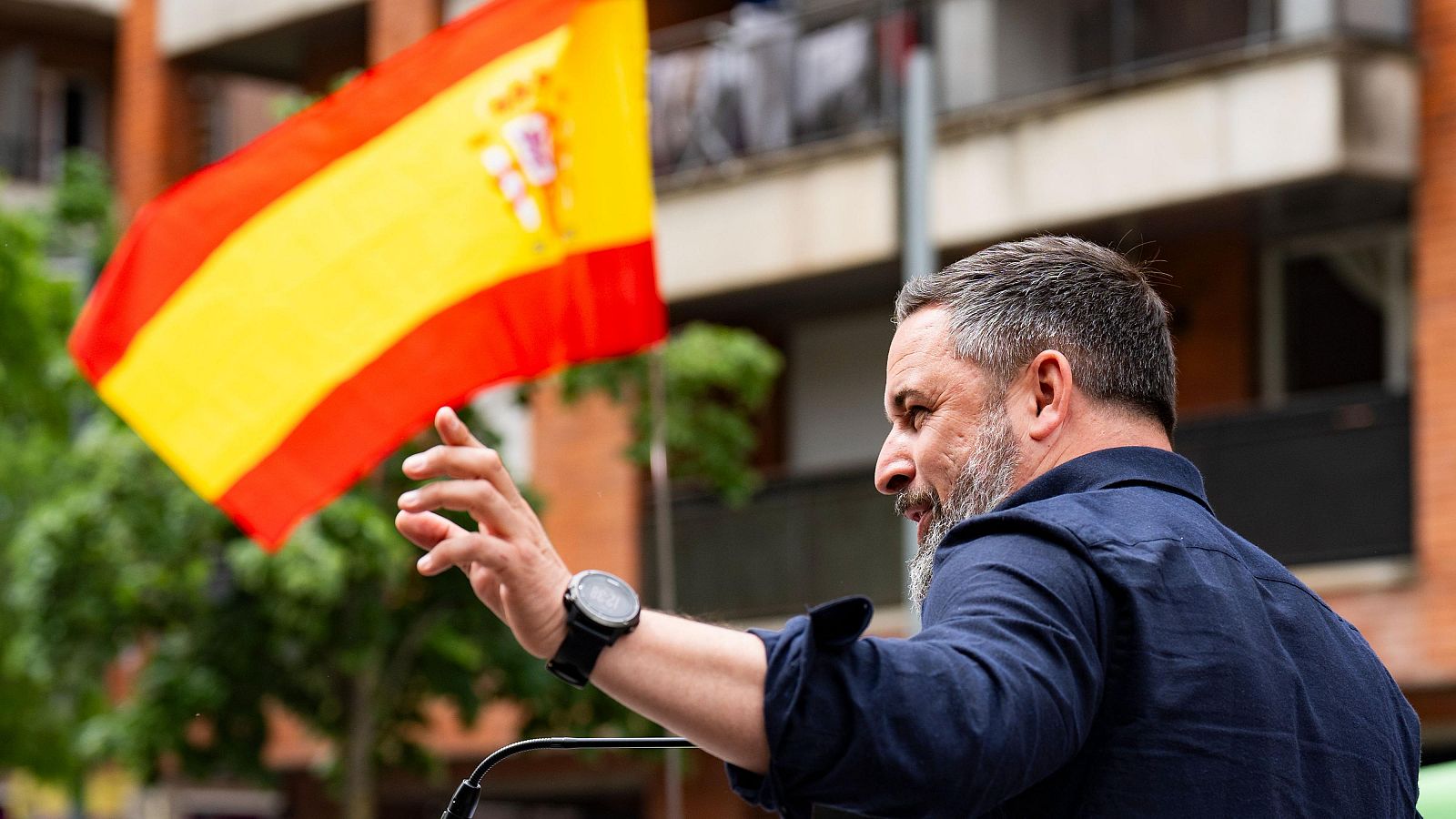 Abascal en acto electoral de Vox (EFE/Siu Wu)