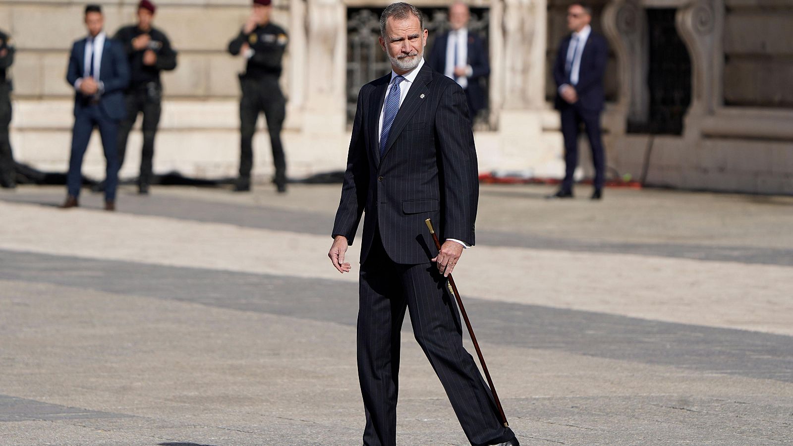 El rey Felipe VI durante el acto por el Bicentenario de la Policía Nacional, a 08 de mayo de 2024, en Madrid (España). (EP)