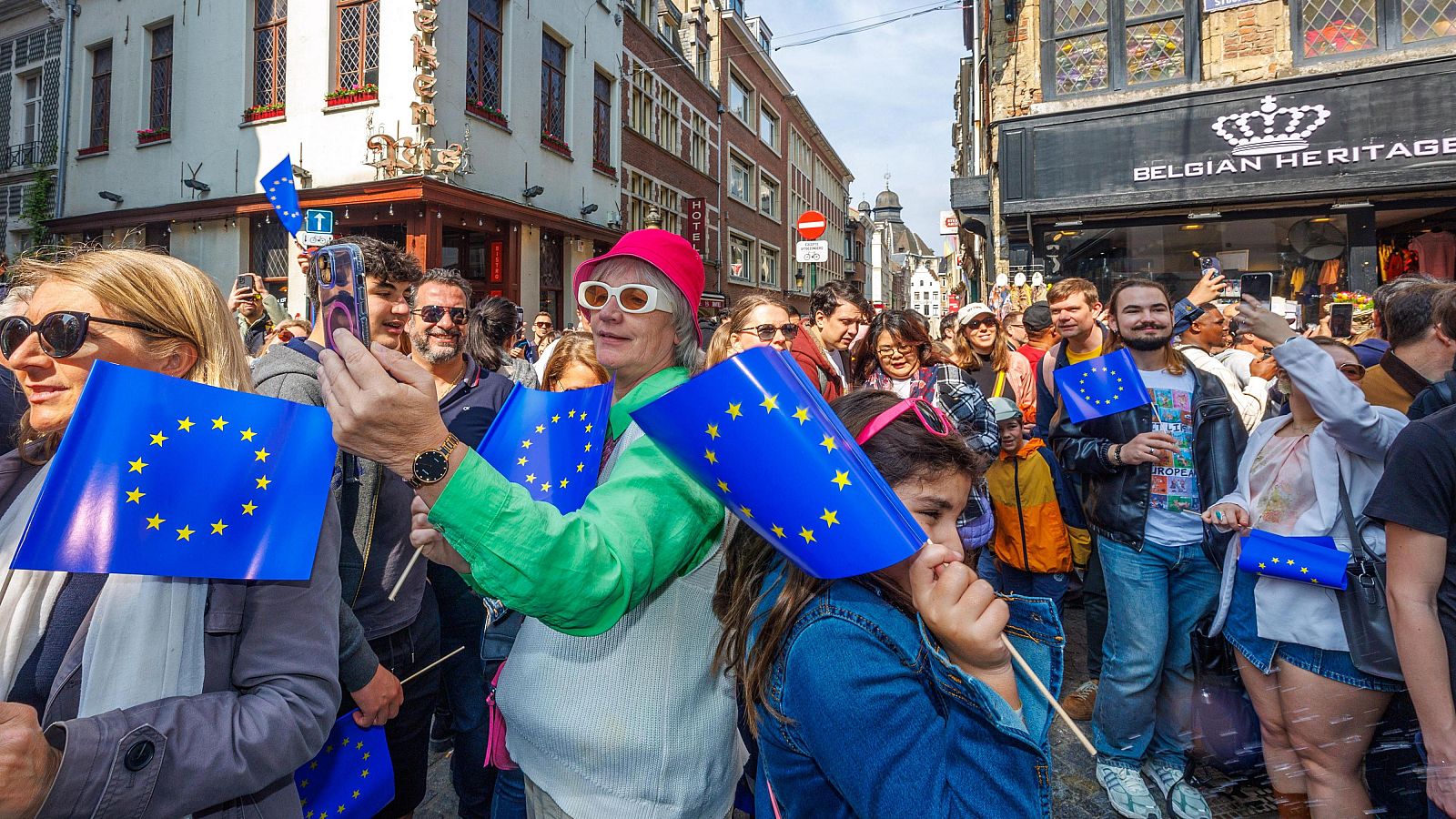 La celebración del día de Europa en Bruselas, Bélgica.