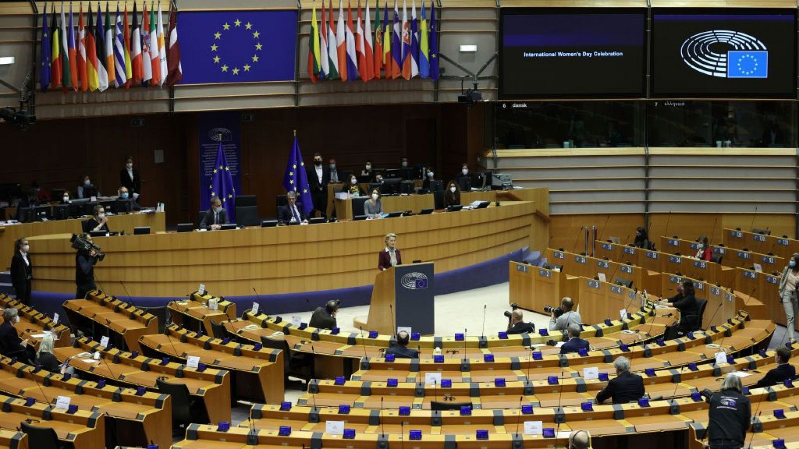 Salón de plenos del Parlamento Europeo