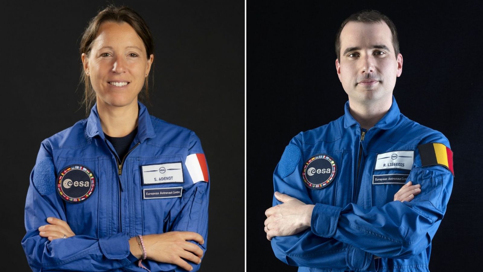 La astronauta francesa Sophie Adenot y el belga Raphaël Liégeois.
