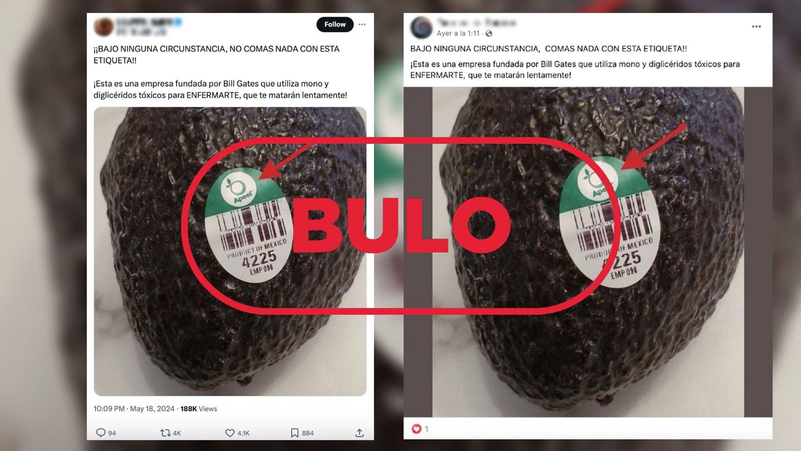 Esta etiqueta en frutas y verduras no implica toxicidad