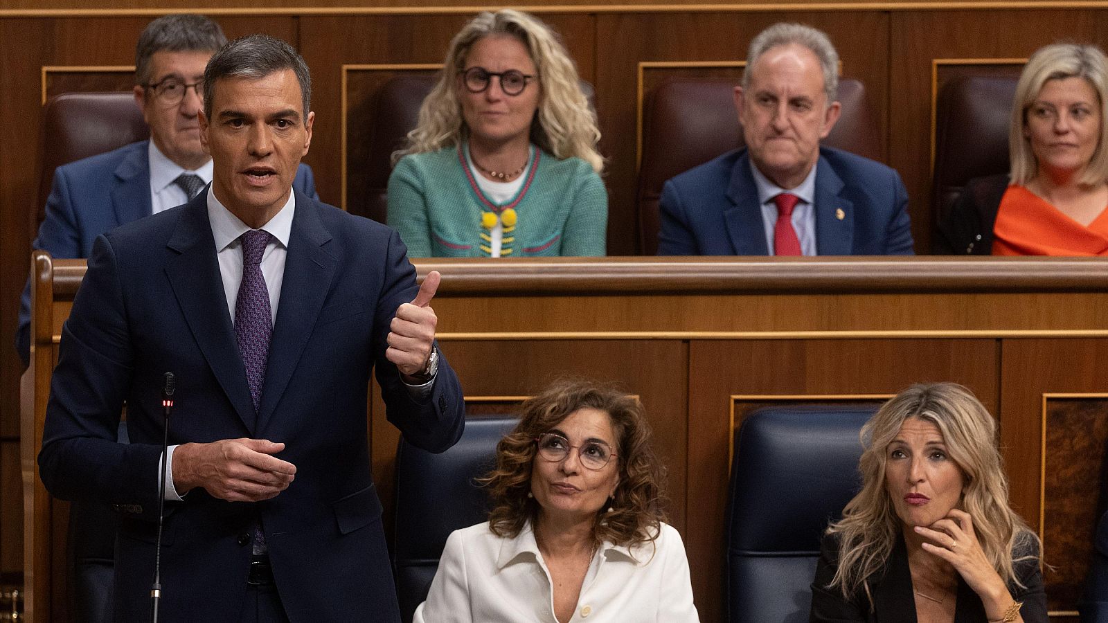 El presidente del Gobierno, Pedro Sánchez, interviene durante una sesión de control al Gobierno