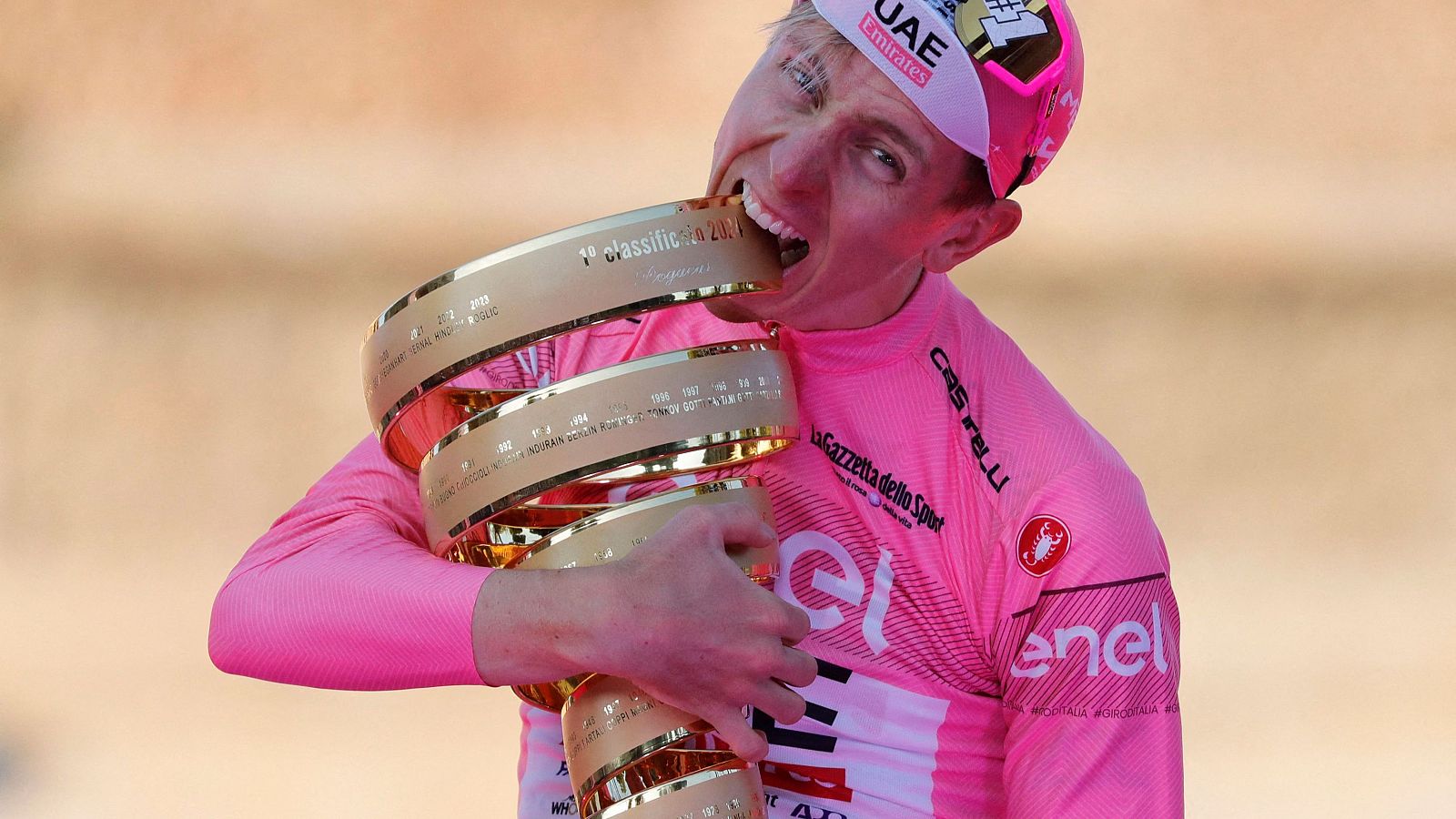 Tadej Pogacar (UAE), reciente ganador del Giro de Italia
