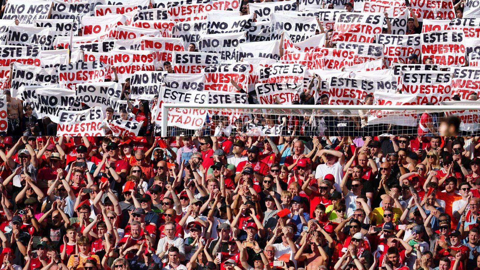 Grada del Estadio de Vallecas y de Anfield