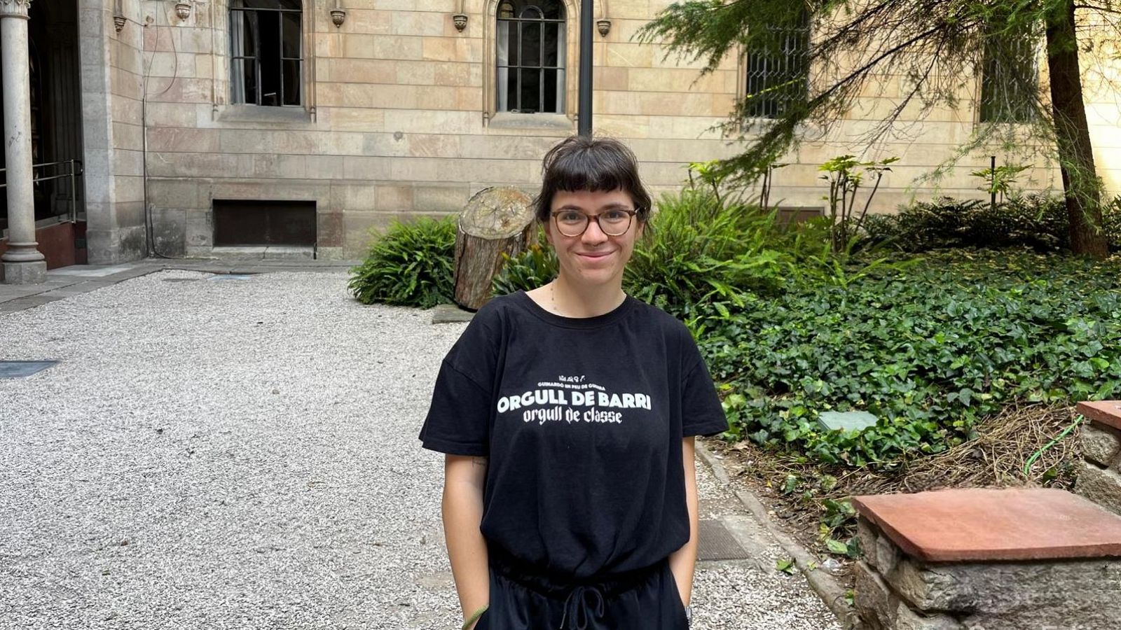 La Duna Galup al claustre de la Universitat de Barcelona, on estava situada l'acampada.