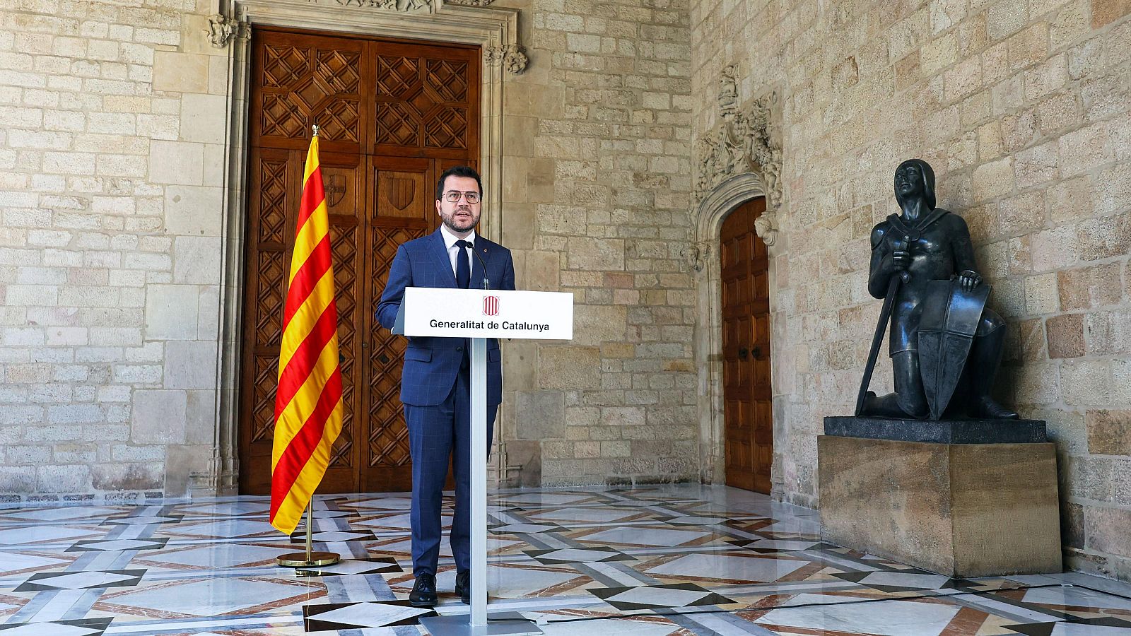 El presidente de la Generalitat de Cataluña en funciones, Pere Aragonès, valora la aprobación de la ley de amnistía