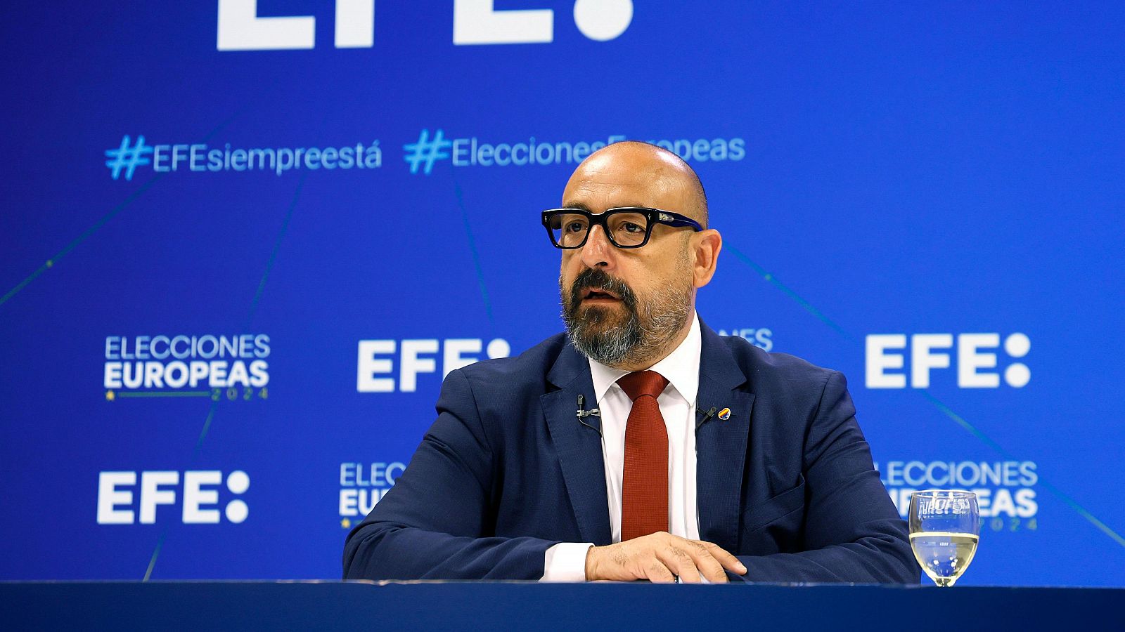 El cabeza de lista de Ciudadanos a las elecciones europeas, Jordi Cañas, durante la rueda de prensa de EFE