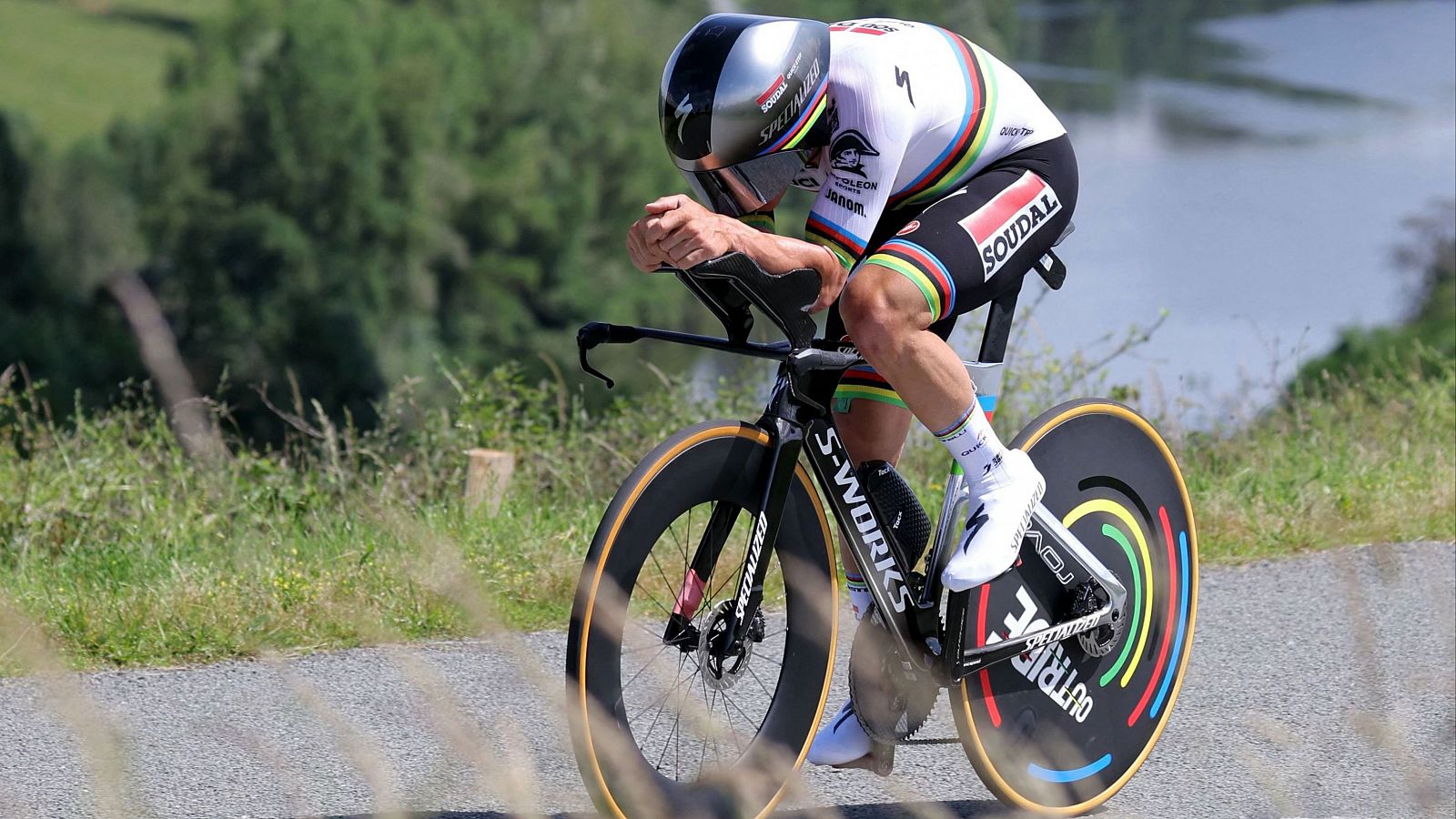 Remco Evenepoel, durante la contrarreloj del Criterium del Dauphiné