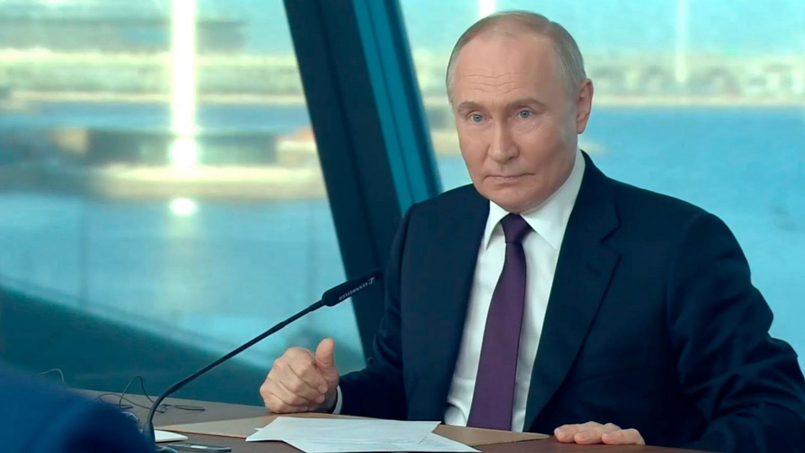 El presidente ruso, Vladímir Putin, durante un encuentro con medios