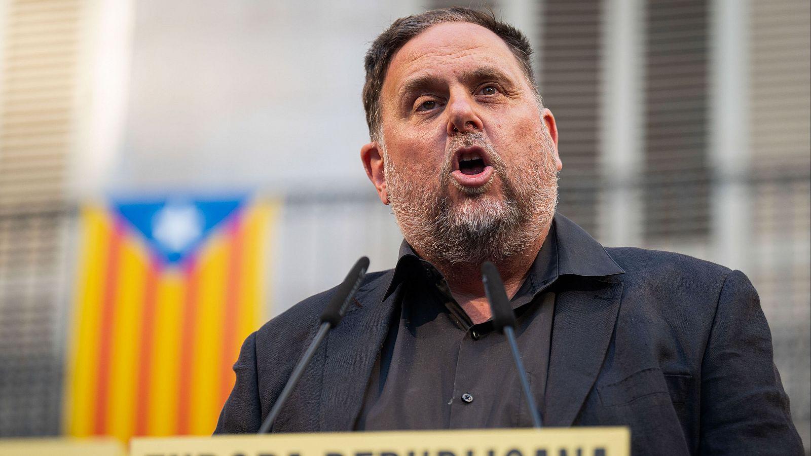 El presidente de Esquerra, Oriol Junqueras, participa en un acto electoral de ERC en Girona