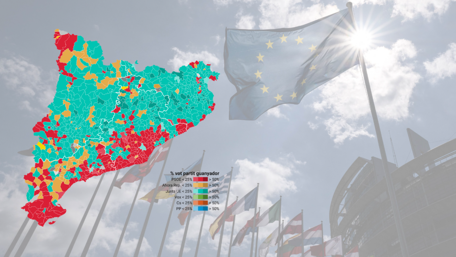 Mapa interactiu amb els resultats dels a les eleccions europees per municipis