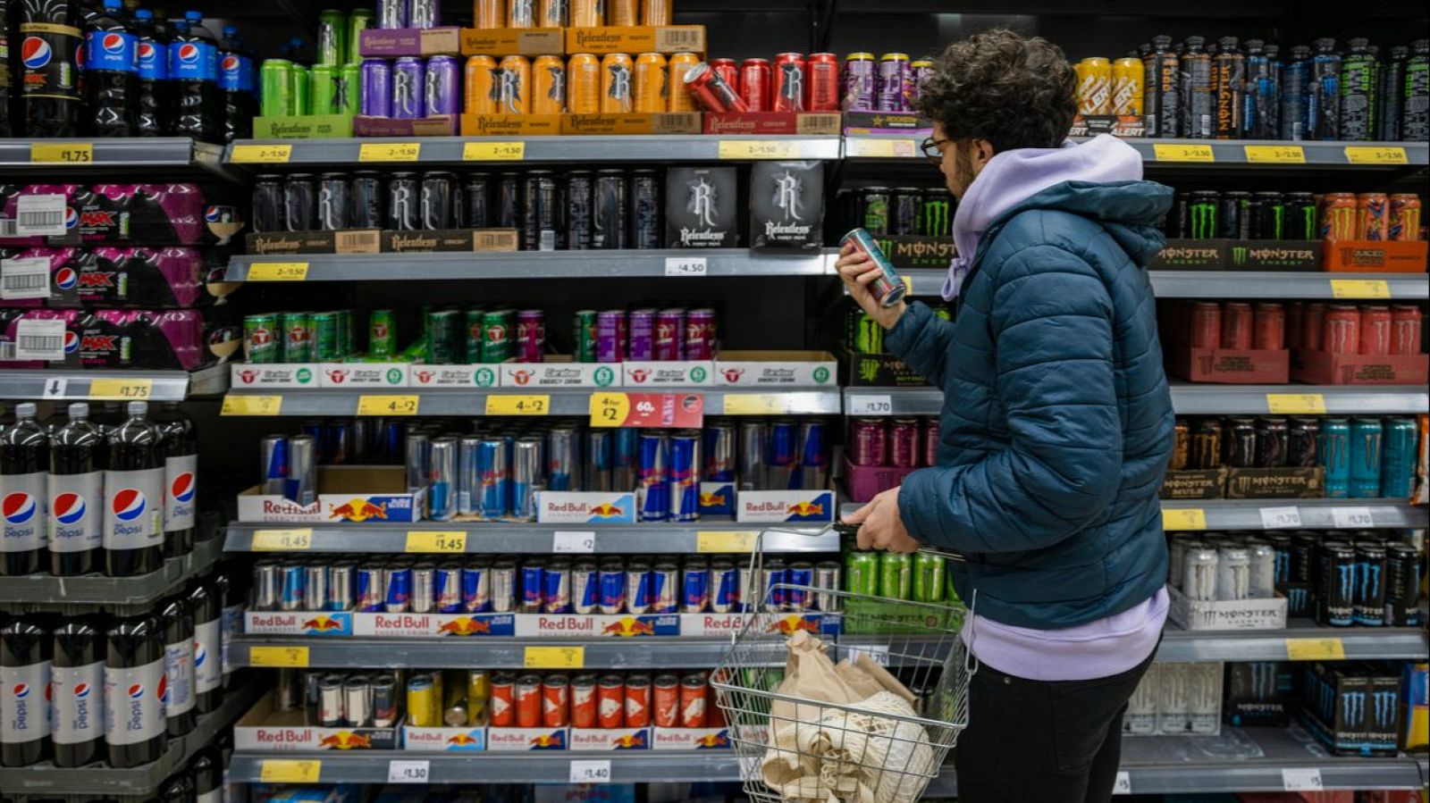 Bebidas estimulantes en el supermercado