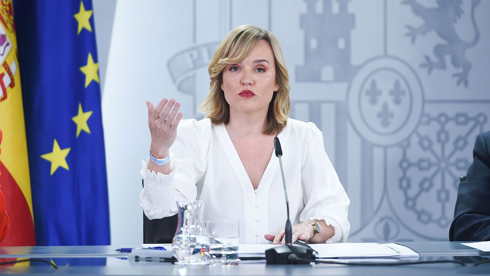 La ministra portavoz, Pilar Alegría, durante la rueda de prensa posterior al Consejo de Ministros