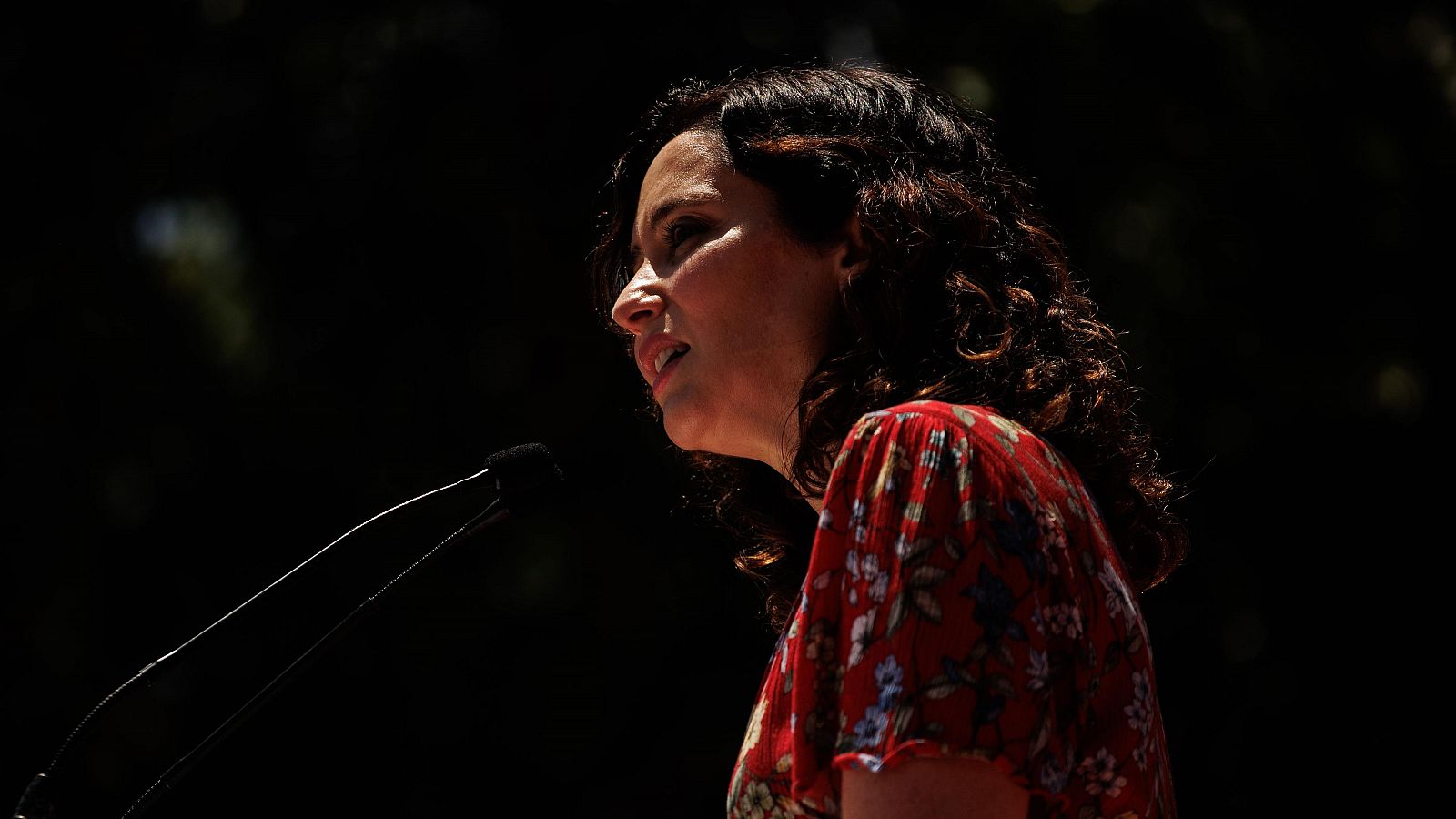 La presidenta de la Comunidad de Madrid, Isabel Díaz Ayuso, interviene durante un acto del PP de Madrid.