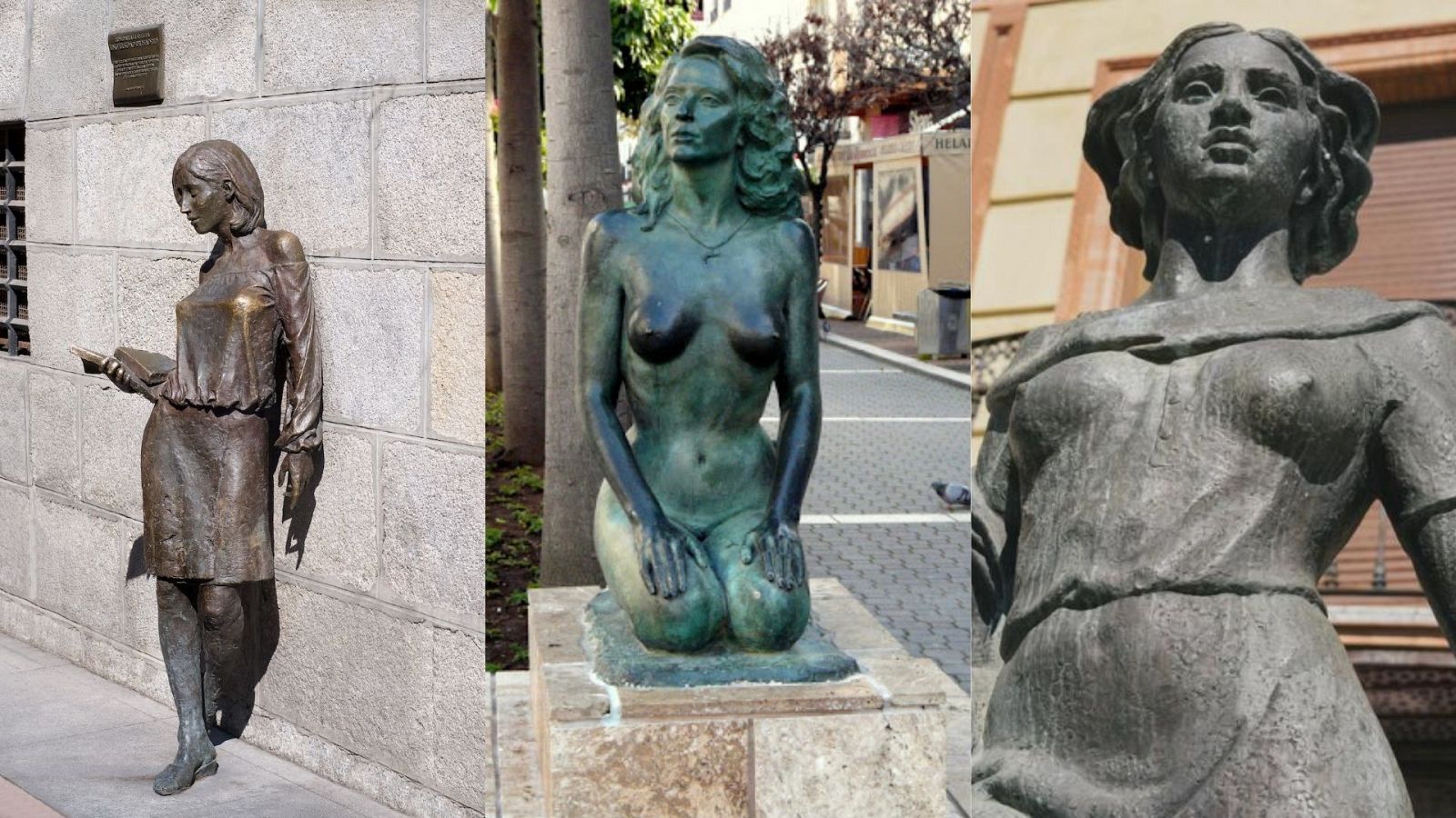 Estatuas de "Tras Julia", "Elvira II" y "La Recovera"