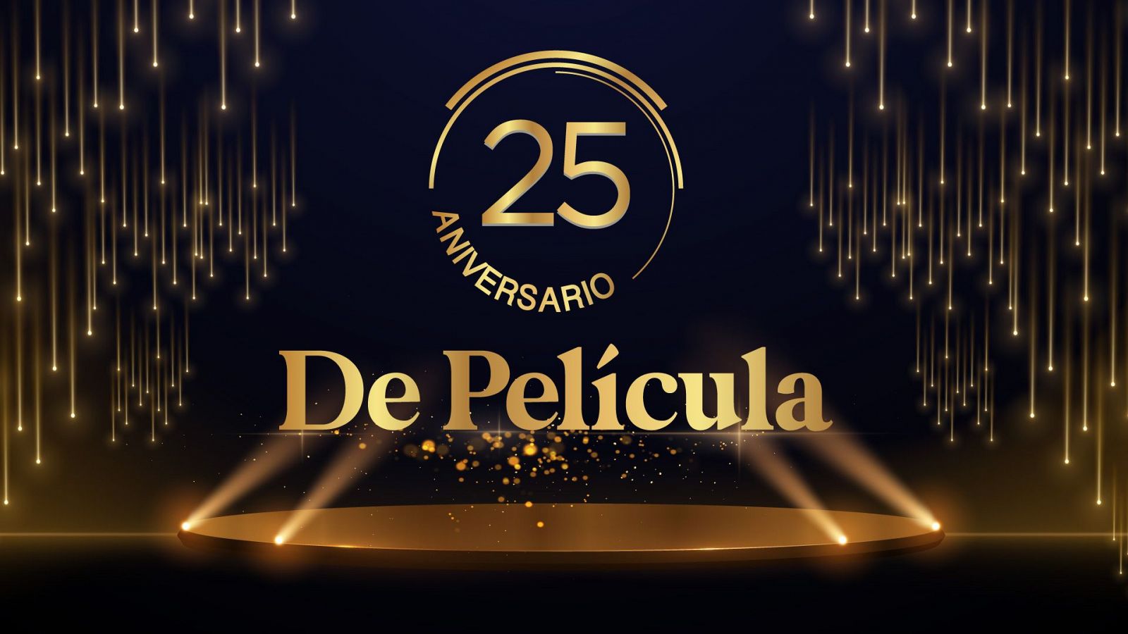 Logotipo del 25º aniversario de 'De Película' en RNE