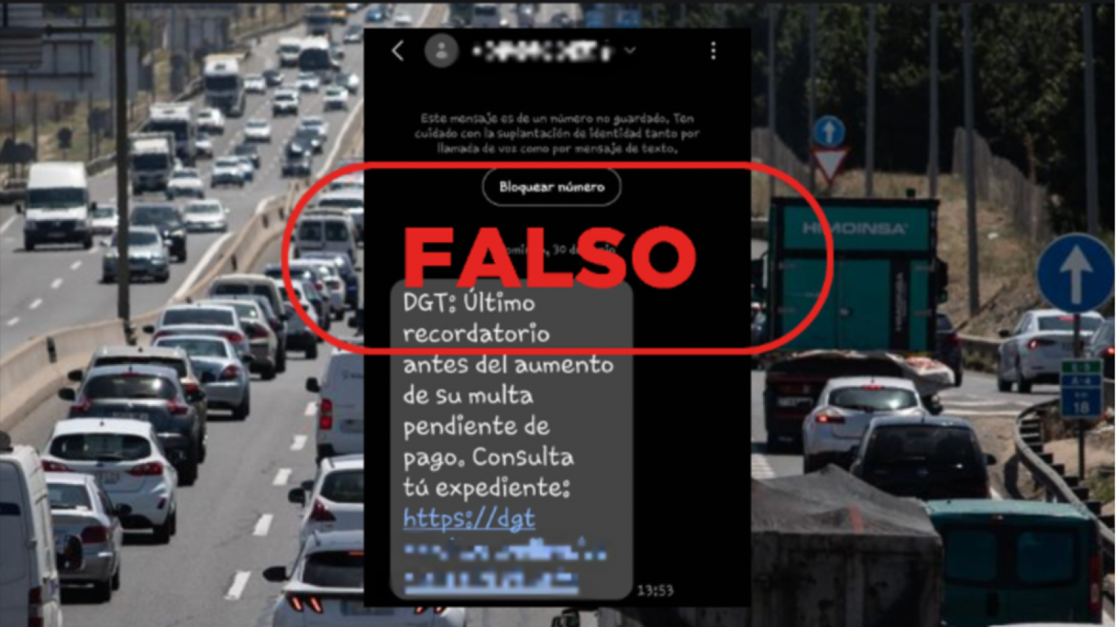 Este mensaje no lo envía la DGT, es un fraude