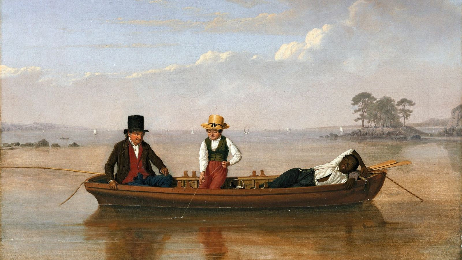 "Pesca en el estrecho de Long Island a la altura de New Rochelle", 1847