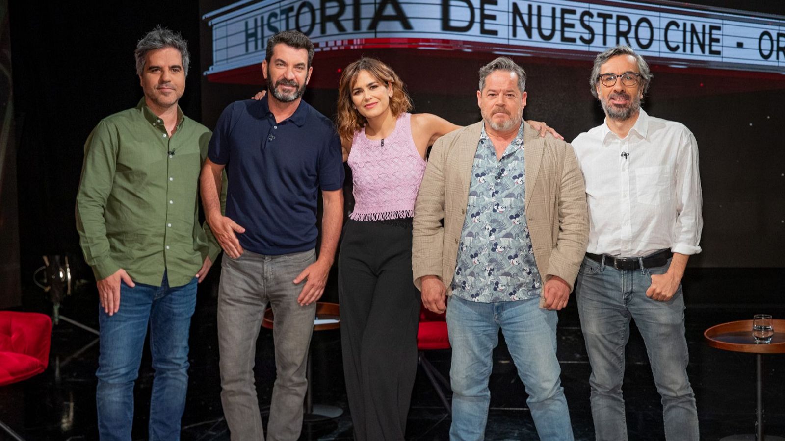 Ernesto Sevilla, Arturo Valls, Jorge Sanz y Javier Ocaña, con Elena S Sánchez en 'Historia de nuestro cine'