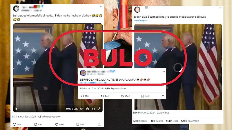 Biden no coloca al revés una medalla a un veterano de guerra, es un bulo