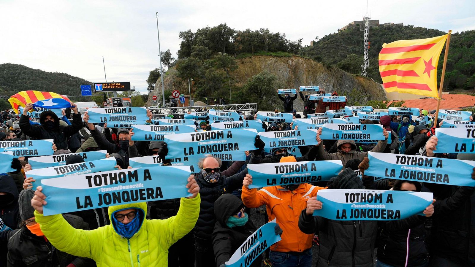 Imagen de una manifestación de Tsunami Democràtic en el año 2019