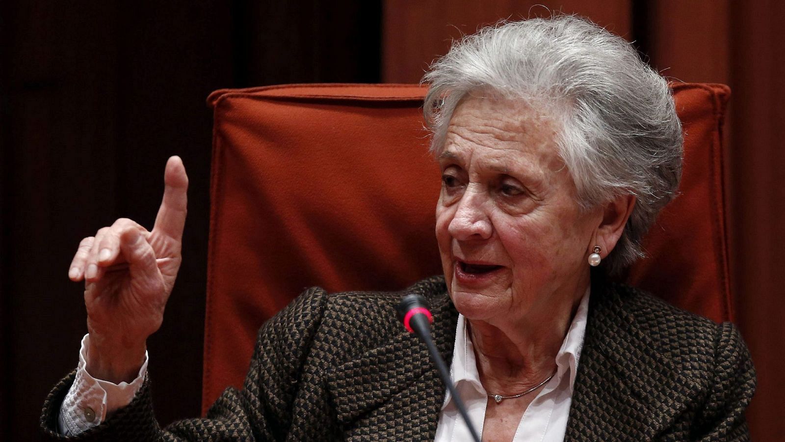 Marta Ferrusola, esposa del expresidente catalán Jordi Pujol, en el Parlament en una imagen de archivo.