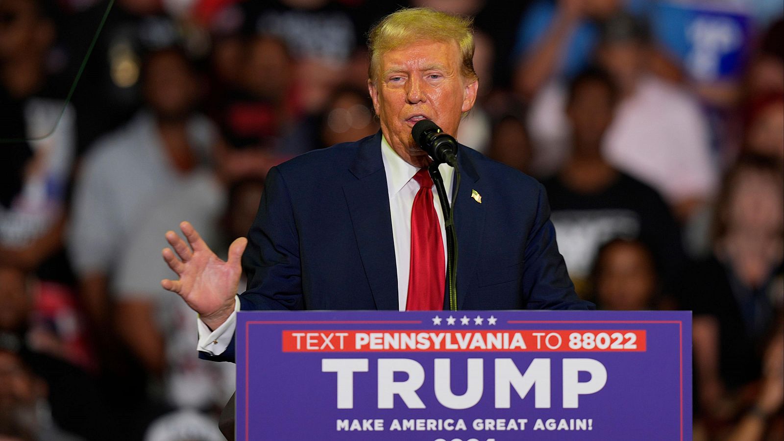 El expresidente estadounidense Donald Trump durante un acto de campaña en Filadelfia, Pensilvania
