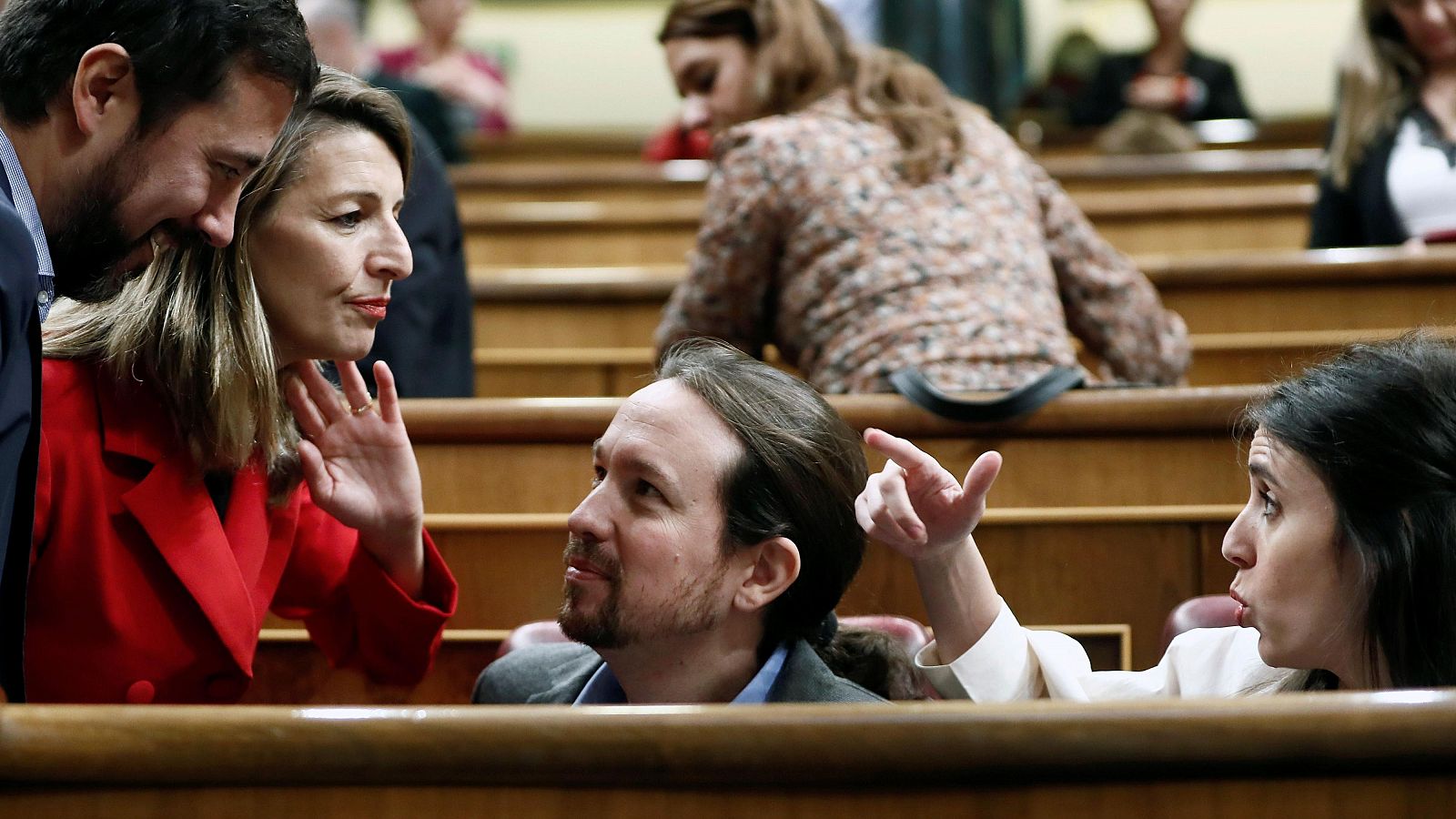 Imagen de archivo de Garzón, Díaz, Iglesias y Montero en el Congreso