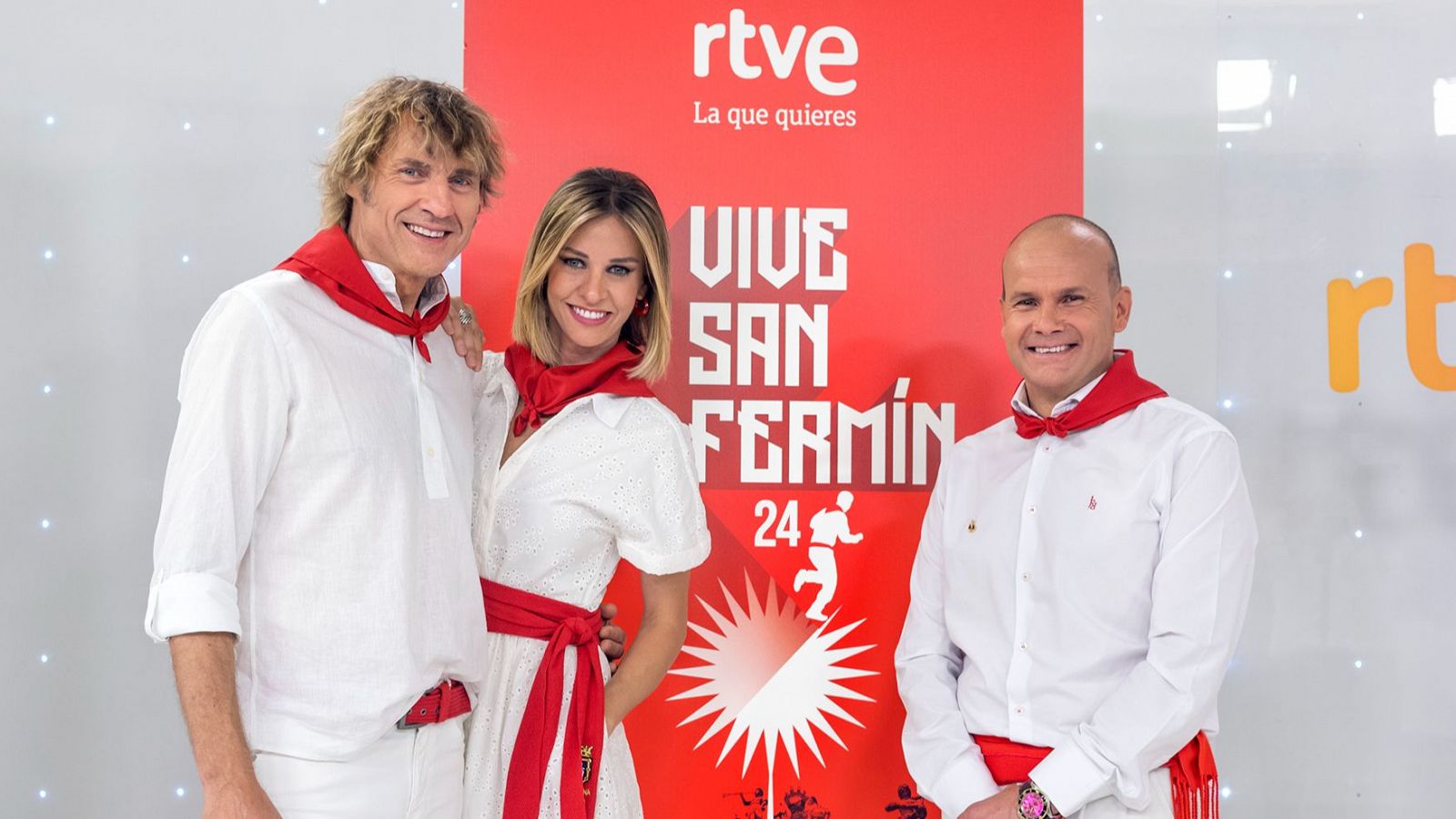 Julián Iantzi, Ana Prada y Teo Lázaro, presentadores de 'Vive San Fermín'