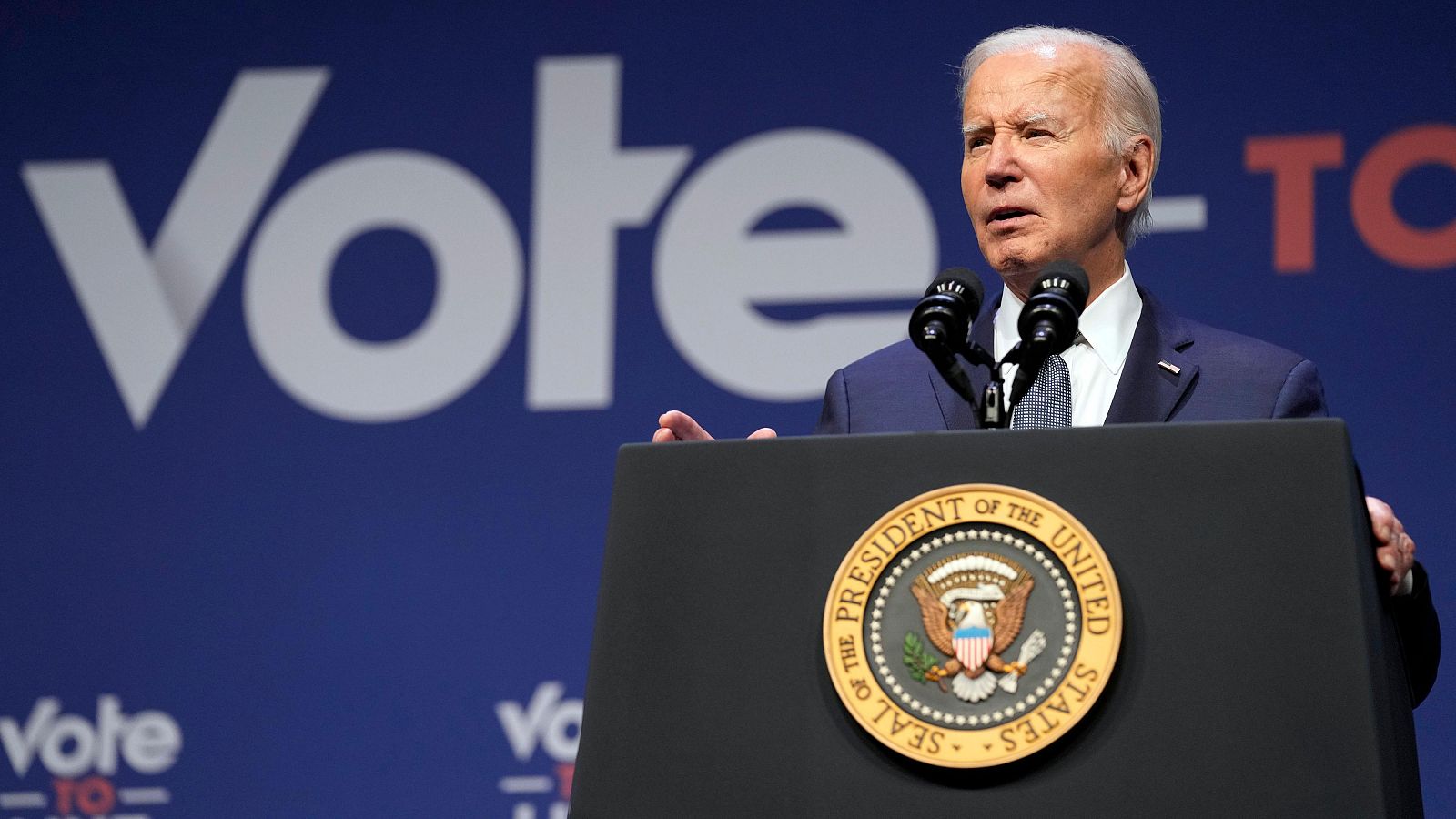 El presidente estadounidense, Joe Biden, durante su comparecencia en Las Vegas