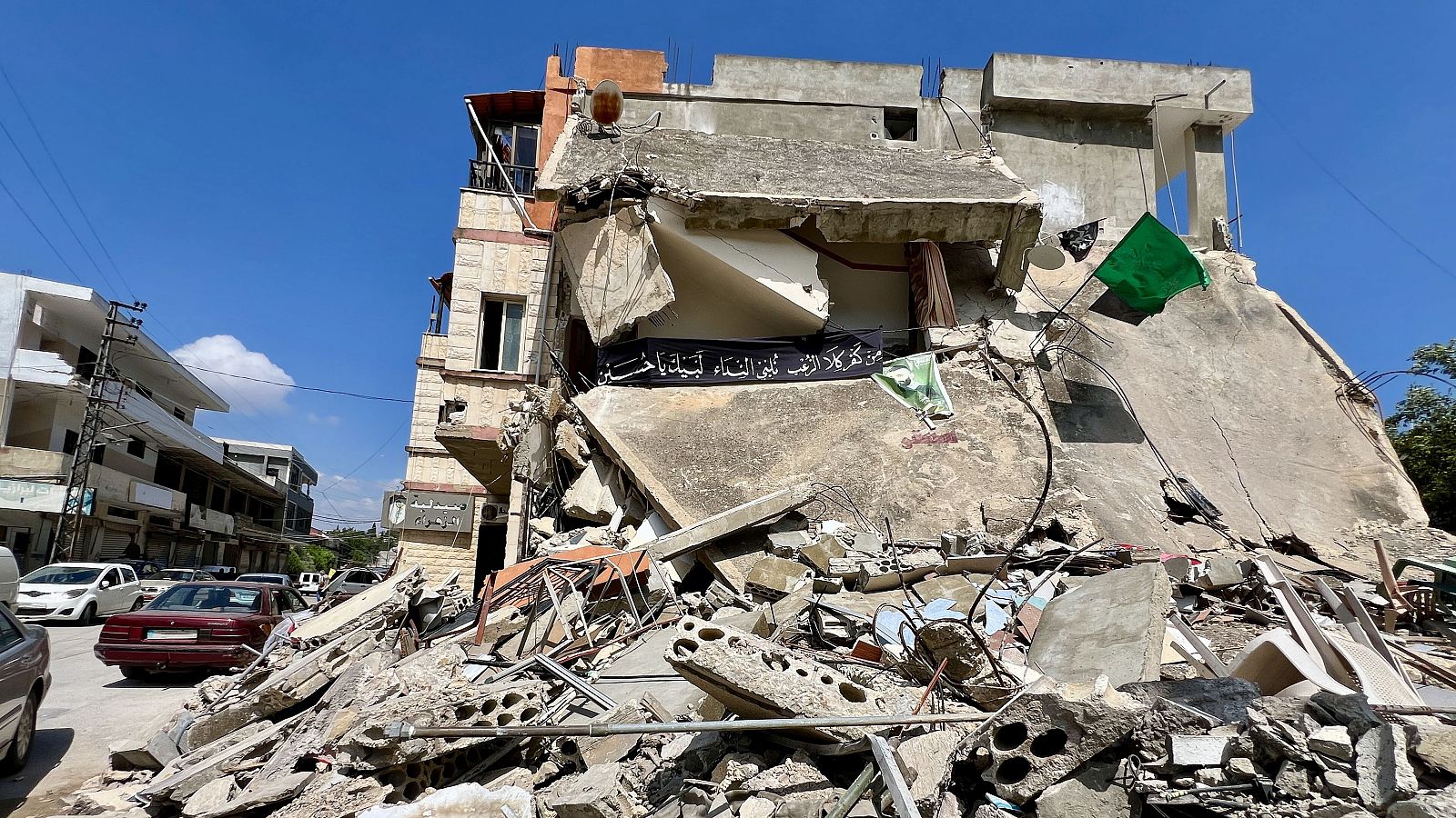 Foto de archivo de destrozos en la ciudad de Kafr Kila, al sur del Líbano.