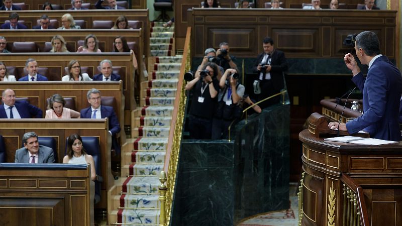 Política hoy 17 julio: el presidente del Gobierno, Pedro Sánchez, interviene en el Congreso, donde ha presentado el plan de calidad democrática.